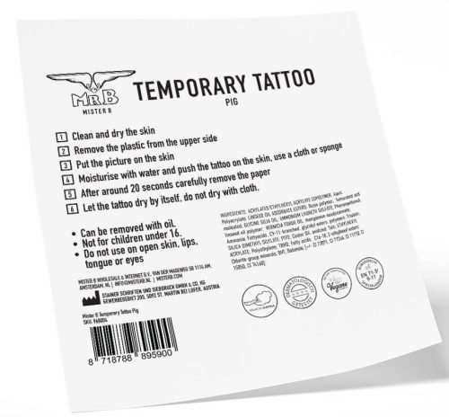 MrB Pig – ephemere tattoo 10 x 10 cm
