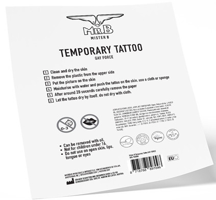 Ephemeral Tattoo GAY FORCE – timeless tattoo 10 x 15 cm