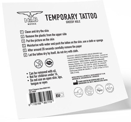 Ephemeral Tattoo – Greedy Hole 10x10 cm - érzéki tetoválás