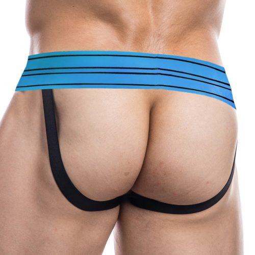 Rugby Jockstrap – black and blue premium men's underwear