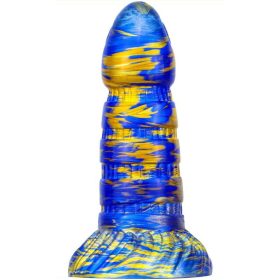 Torff Dildo - Premium Blue-Gold Silicone Toy 16cm