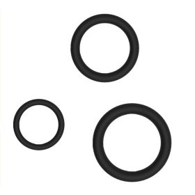 Set of 3 black penis traction rings