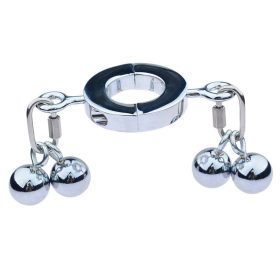   Premium metal testicle stretcher with 4 large balls - 32mm, 450g