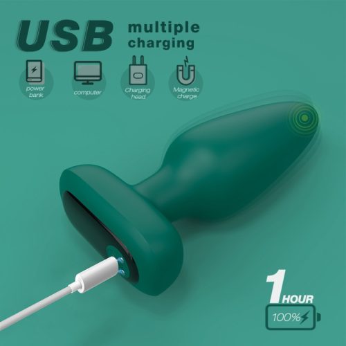 Premium Green Silicone Vibrating Anal Plug 10 x 4.2 cm