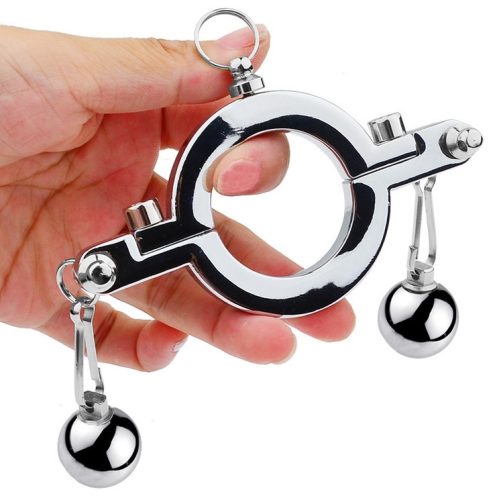 Metal testicular stretcher with 4 balls - 300g premium experience
