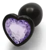 Bijou Heart Gem S – premium anal stone, black-purple 6 x 2.6 cm