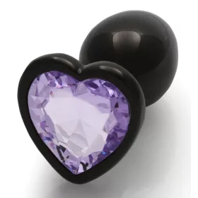   Bijou Heart Gem S – premium anal stone, black-purple 6 x 2.6 cm