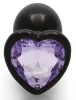 Bijou Heart Gem S – premium anal stone, black-purple 6 x 2.6 cm