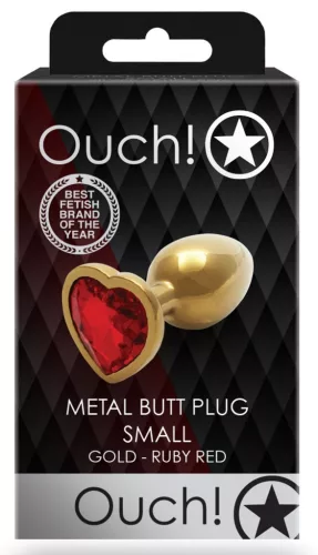 Bijou anal – arany-piros szívformájú anális gyöngy S