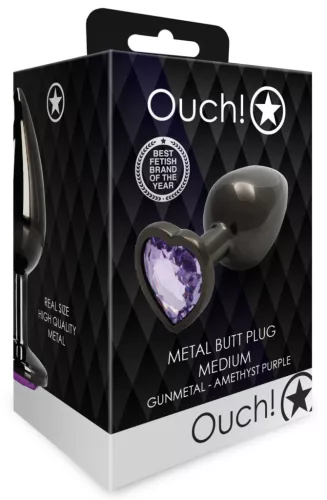 Bijou Heart Gem M – Premium, Black-Purple 7 x 3.3 cm