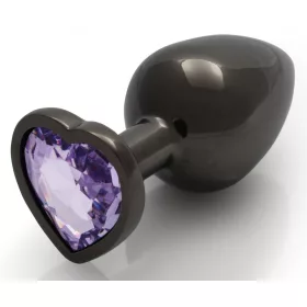 Bijou Heart Gem L – black-purple anal pampering 8x4 cm