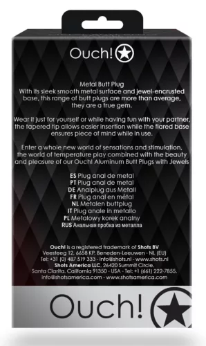 Bijou Heart Gem L – black-purple anal pampering 8x4 cm