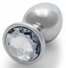 Bijou – silver, transparent, round anal pampering 8 x 4 cm