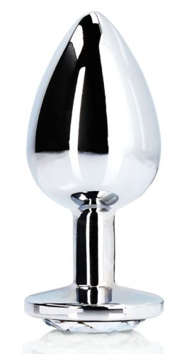 Bijou – silver, transparent, round anal pampering 8 x 4 cm