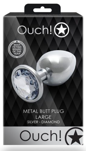 Bijou – silver, transparent, round anal pampering 8 x 4 cm