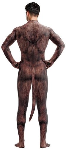 Wolf costume overalls in brown color