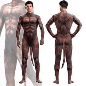 Wolf costume - brown premium overalls