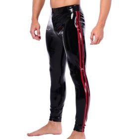   Xrub – black and red latex trousers with zippers front and back