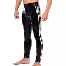   Xrub latex nadrág elülső/hátsó cipzárral - Fekete/Fehér