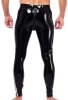 Xrub latex trousers - black and white, with a front-back zipper