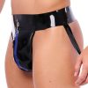 Xrub – black-blue latex jockstrap with ципlock