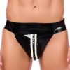 Xrub Latex – black and white zippered jockstrap