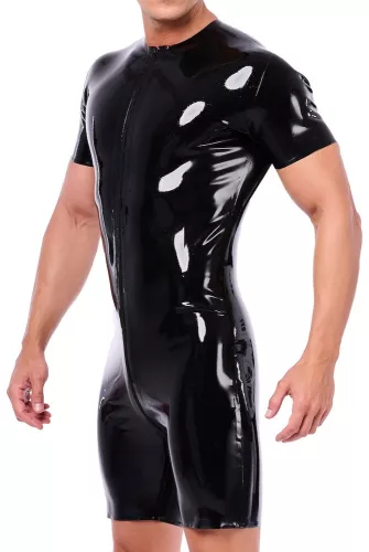 Xrub Latex Combi-Shorts – fekete latex short cipzárral