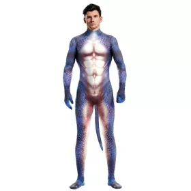 Blue-White Raptus – Dino Cosplay Costume for Adults