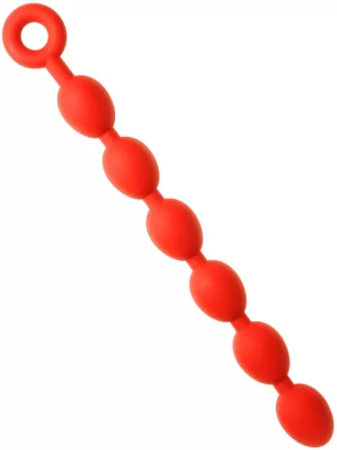 Anal balls - flexible eggs M - 45 x 5 cm - red