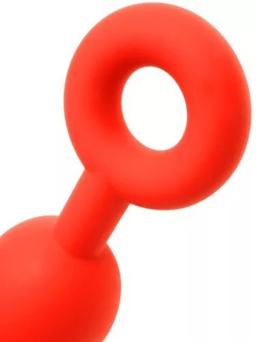 Anal balls - flexible eggs M - 45 x 5 cm - red