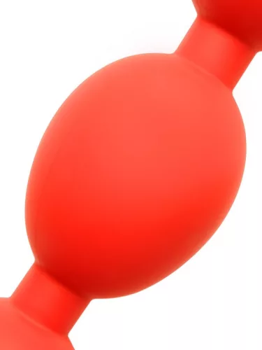 Anal balls - flexible eggs M - 45 x 5 cm - red