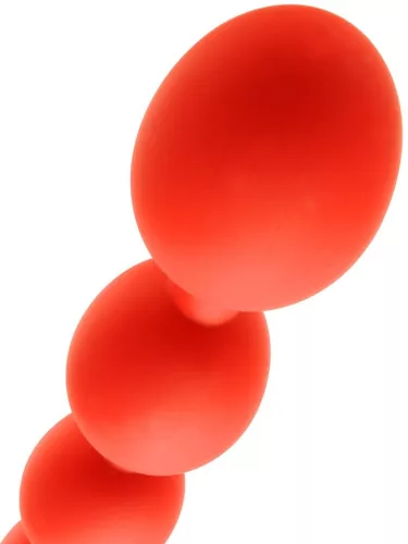 Anal balls - flexible eggs M - 45 x 5 cm - red