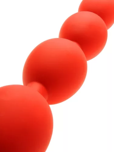 Anal balls - flexible eggs M - 45 x 5 cm - red