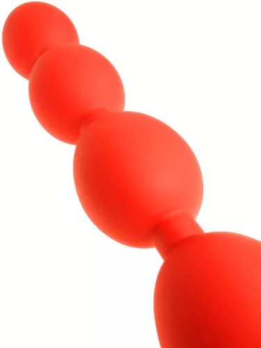 Anal balls - flexible eggs M - 45 x 5 cm - red