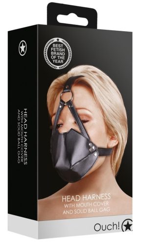 Black head strap and gag - premium pampering