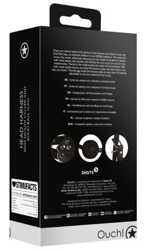 Black head strap and gag - premium pampering