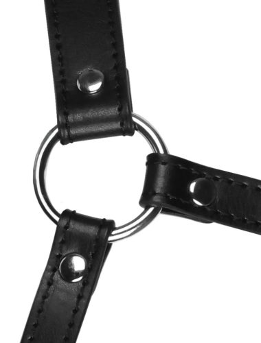 Black head strap and gag - premium pampering