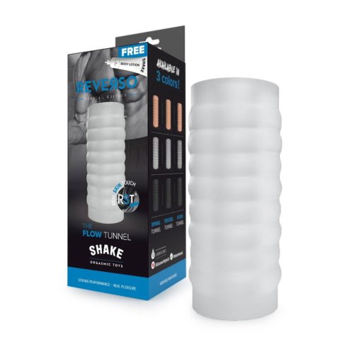Flow Tunnel Shake Reverso – sensual masturbator in white