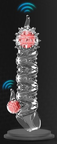 Tortyvizz – Vibrating Penis Finger Tube, 12 x 4 cm, Transparent