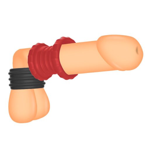 Soqlo ballstretcher – premium black-red penis ring 35 mm