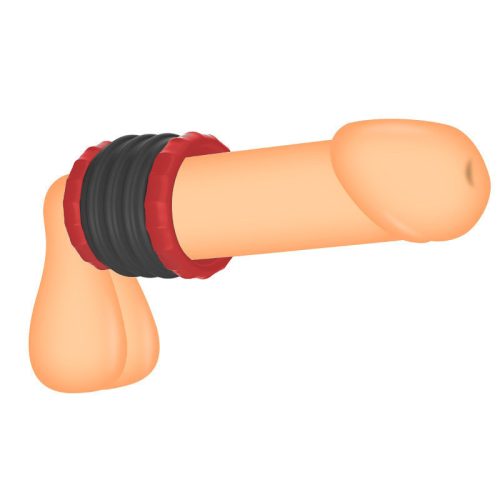 Soqlo ballstretcher – premium black-red penis ring 35 mm
