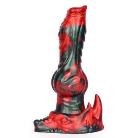 Akorix – prémium fekete-piros dildó 17 x 6 cm