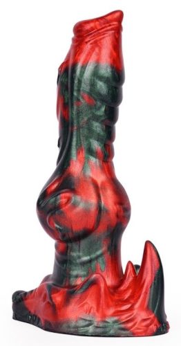 Akorix – prémium fekete-piros dildó 17 x 6 cm