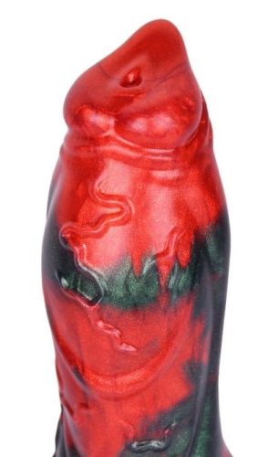 Akorix – prémium fekete-piros dildó 17 x 6 cm