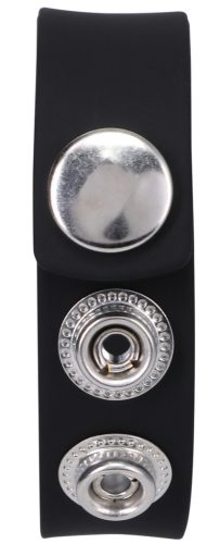 Adjustable silicone penis ring – three snaps black