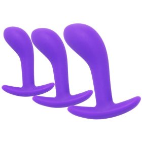   Mini Silicone Prostate Plugs - 3 pcs, purple, premium comfort