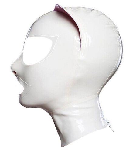 Cagoule Cat – fehér macska maszk, érzéki fétis stílusban