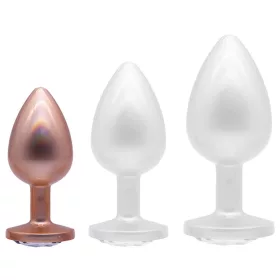   Diamsy Anál plug kúpos alappal 6,5 cm átlátszó díszített alumínium