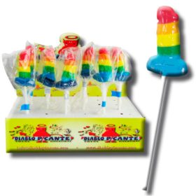 PRIDE – colorful rubber penis lollipop with LGBT support
