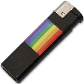 PRIDE – black lighter with LGBT flag pattern